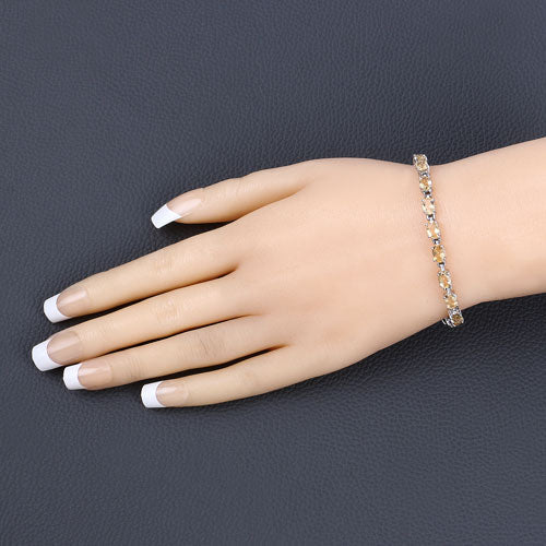 Bids.com 9.03 Carat Genuine Citrine .925 Sterling Silver Bracelet Bracelets