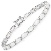 Bids.com 3.50 Carat Genuine Created Opal .925 Sterling Silver Bracelet Bracelets