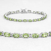 Bids.com 8.61 Carat Genuine Peridot .925 Sterling Silver Bracelet Bracelets