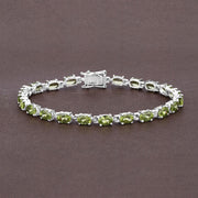 Bids.com 8.61 Carat Genuine Peridot .925 Sterling Silver Bracelet Bracelets
