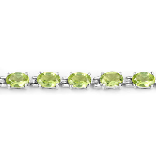 Bids.com 8.61 Carat Genuine Peridot .925 Sterling Silver Bracelet Bracelets