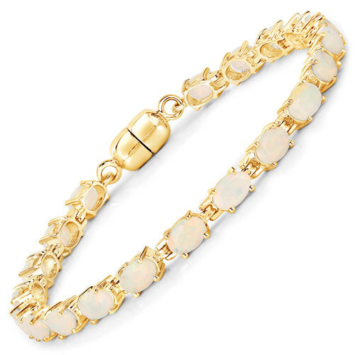 Bids.com 5.28 Carat Genuine Ethiopian Opal .925 Sterling Silver Bracelet Bracelets