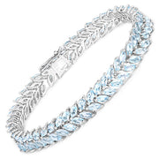 Bids.com 15.04 Carat Genuine Blue Topaz .925 Sterling Silver Bracelet Bracelets