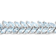 Bids.com 15.04 Carat Genuine Blue Topaz .925 Sterling Silver Bracelet Bracelets