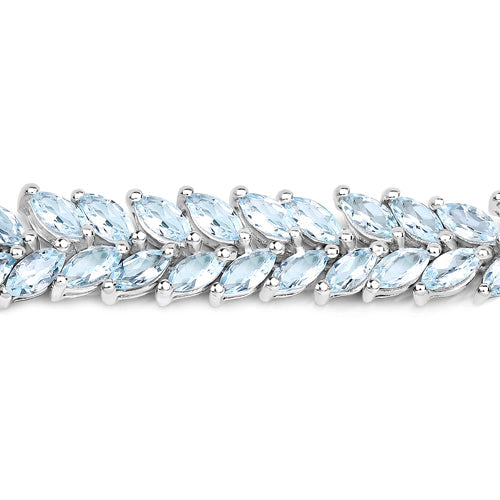 Bids.com 15.04 Carat Genuine Blue Topaz .925 Sterling Silver Bracelet Bracelets