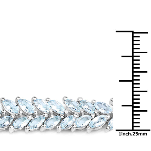 Bids.com 15.04 Carat Genuine Blue Topaz .925 Sterling Silver Bracelet Bracelets