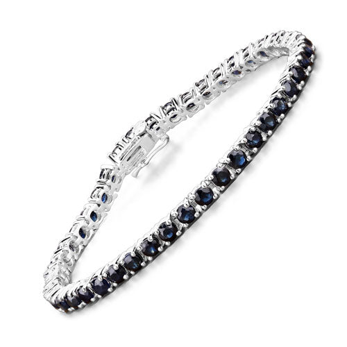 Bids.com 8.36 Carat Genuine Blue Sapphire .925 Sterling Silver Bracelet Bracelets