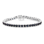 Bids.com 8.36 Carat Genuine Blue Sapphire .925 Sterling Silver Bracelet Bracelets