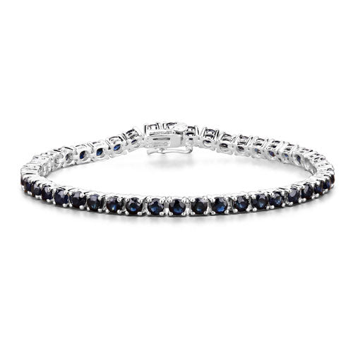 Bids.com 8.36 Carat Genuine Blue Sapphire .925 Sterling Silver Bracelet Bracelets