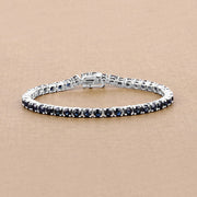 Bids.com 8.36 Carat Genuine Blue Sapphire .925 Sterling Silver Bracelet Bracelets
