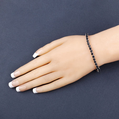 Bids.com 8.36 Carat Genuine Blue Sapphire .925 Sterling Silver Bracelet Bracelets