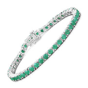 Bids.com 7.48 Carat Genuine Emerald .925 Sterling Silver Bracelet Bracelets