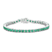 Bids.com 7.48 Carat Genuine Emerald .925 Sterling Silver Bracelet Bracelets