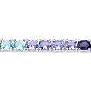 Bids.com 12.04 Carat Genuine Multi Stone .925 Sterling Silver Bracelet Bracelets