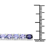 Bids.com 12.04 Carat Genuine Multi Stone .925 Sterling Silver Bracelet Bracelets