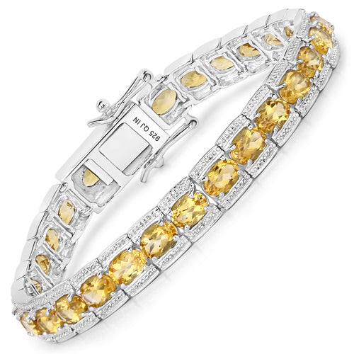 Bids.com 12.47 Carat Genuine Citrine .925 Sterling Silver Bracelet Bracelets