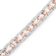 Bids.com 18K Rose Gold Plated 11.60 Carat Genuine Morganite .925 Sterling Silver Bracelet Bracelets