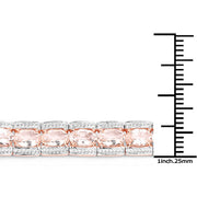 Bids.com 18K Rose Gold Plated 11.60 Carat Genuine Morganite .925 Sterling Silver Bracelet Bracelets