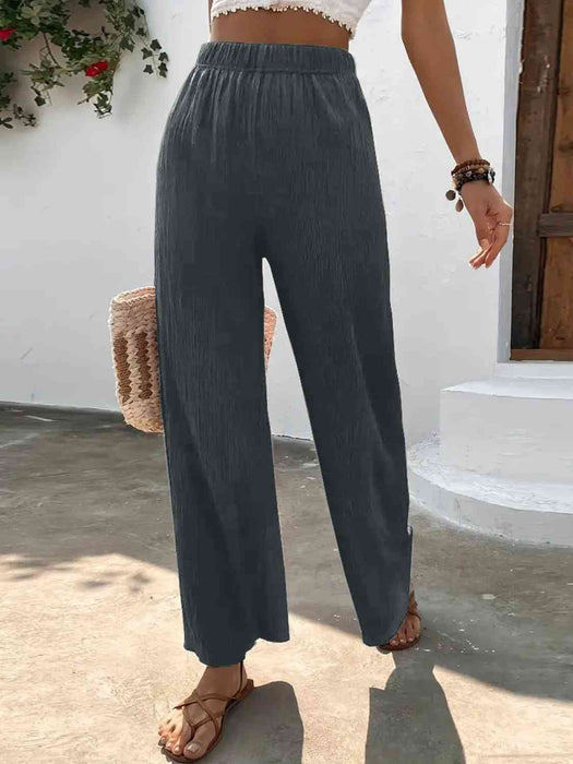 Full Size High Waist Wide Leg Pants by VYSN