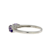 Bids.com .70ct Amethyst Diamond Ring Sterling Silver Rings
