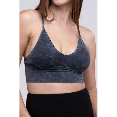 Washed Ribbed Bra Padded Tank Top