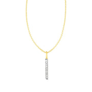 Bids.com 14k Yellow Gold Bar Pendant with Diamonds Pendants