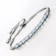 Bids.com 2.20 Carat Genuine Aquamarine .925 Sterling Silver Bracelet Bracelets