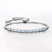 Bids.com 2.20 Carat Genuine Aquamarine .925 Sterling Silver Bracelet Bracelets