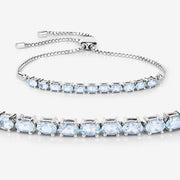 Bids.com 2.20 Carat Genuine Aquamarine .925 Sterling Silver Bracelet Bracelets