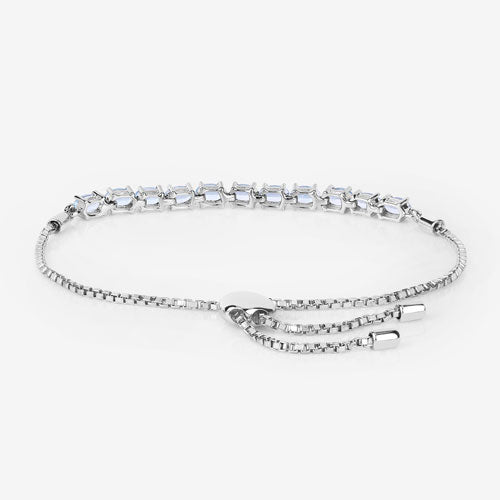Bids.com 2.20 Carat Genuine Aquamarine .925 Sterling Silver Bracelet Bracelets