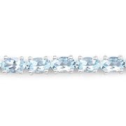 Bids.com 2.20 Carat Genuine Aquamarine .925 Sterling Silver Bracelet Bracelets