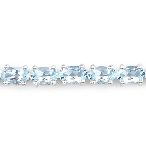 Bids.com 2.20 Carat Genuine Aquamarine .925 Sterling Silver Bracelet Bracelets