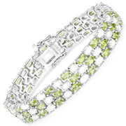 Bids.com 19.73 Carat Genuine Opal and Peridot .925 Sterling Silver Bracelet Bracelets