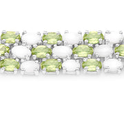 Bids.com 19.73 Carat Genuine Opal and Peridot .925 Sterling Silver Bracelet Bracelets