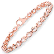 Bids.com 3.75 Carat Genuine Morganite .925 Sterling Silver Bracelet Bracelets