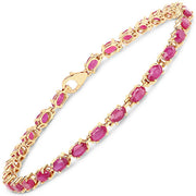 Bids.com 14K Yellow Gold Plated 7.00 Carat Glass Filled Ruby .925 Sterling Silver Bracelet Bracelets