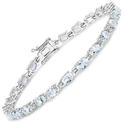 Bids.com 8.80 Carat Genuine Aquamarine .925 Sterling Silver Bracelet Bracelets