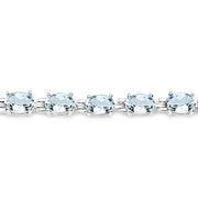 Bids.com 8.80 Carat Genuine Aquamarine .925 Sterling Silver Bracelet Bracelets