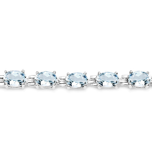 Bids.com 8.80 Carat Genuine Aquamarine .925 Sterling Silver Bracelet Bracelets