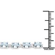 Bids.com 8.80 Carat Genuine Aquamarine .925 Sterling Silver Bracelet Bracelets