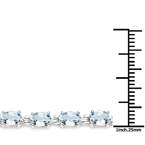 Bids.com 8.80 Carat Genuine Aquamarine .925 Sterling Silver Bracelet Bracelets