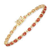 Bids.com 7.00 Carat Genuine Orange Sapphire 14K Yellow Gold Bracelet Bracelets