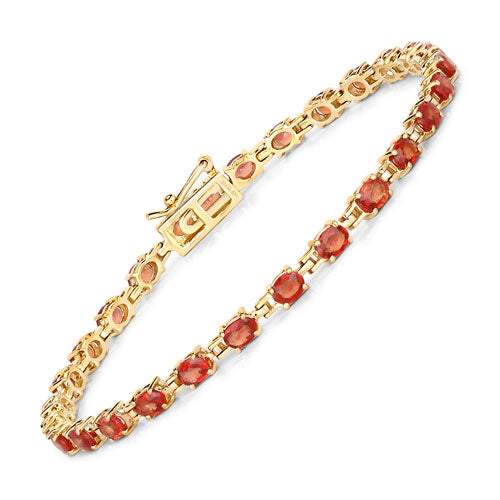 Bids.com 7.00 Carat Genuine Orange Sapphire 14K Yellow Gold Bracelet Bracelets