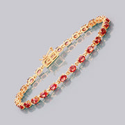 Bids.com 7.00 Carat Genuine Orange Sapphire 14K Yellow Gold Bracelet Bracelets