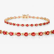 Bids.com 7.00 Carat Genuine Orange Sapphire 14K Yellow Gold Bracelet Bracelets