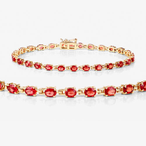 Bids.com 7.00 Carat Genuine Orange Sapphire 14K Yellow Gold Bracelet Bracelets