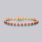 Bids.com 7.00 Carat Genuine Orange Sapphire 14K Yellow Gold Bracelet Bracelets