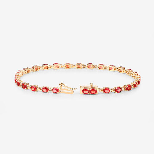 Bids.com 7.00 Carat Genuine Orange Sapphire 14K Yellow Gold Bracelet Bracelets