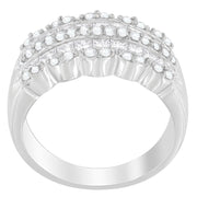 Bids.com 14K White Gold 1 1/7ct. TDW Round and Princess-Cut Diamond Ring(H-I, SI2-I1) Rings