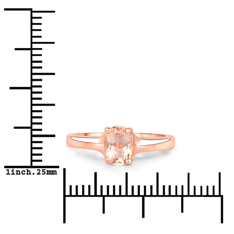 Bids.com 0.70 Carat Genuine Morganite .925 Sterling Silver Ring Rings